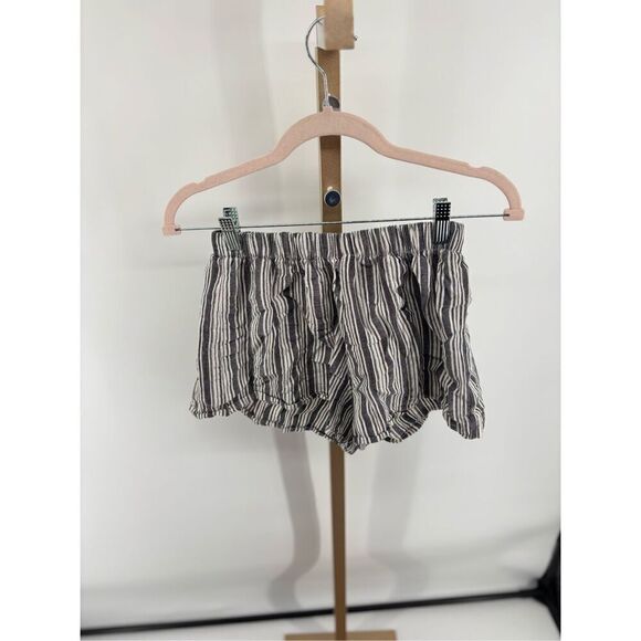 Brandy Melville black white stripe shorts size small 100% cotton elastic waist - Picture 1 of 6